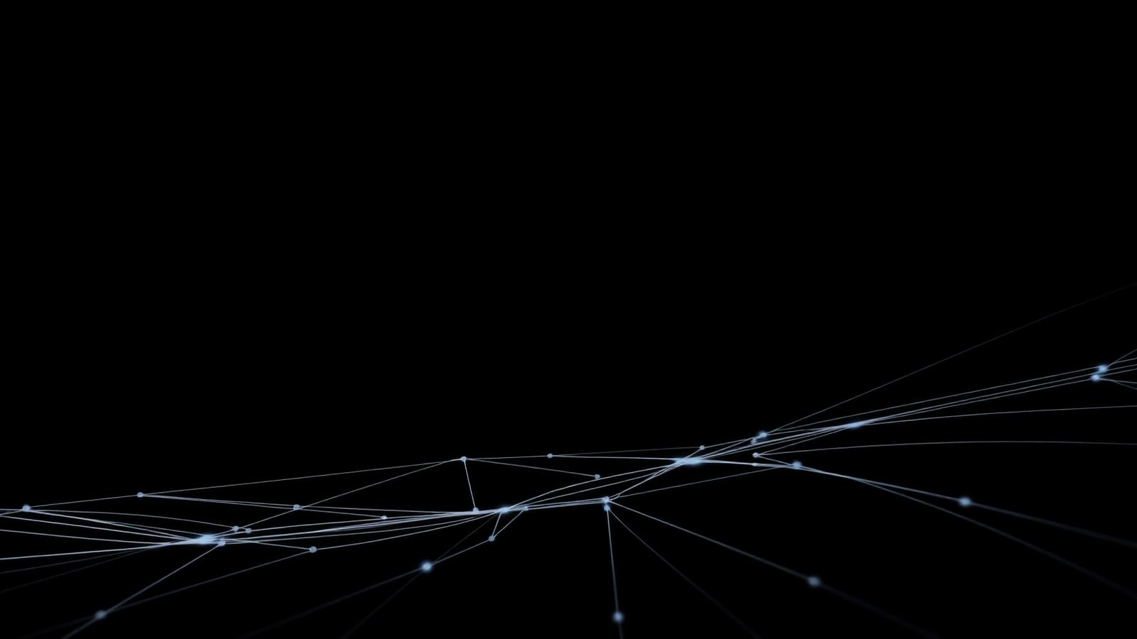 Abstract network graph of linked nodes representing secure system connections